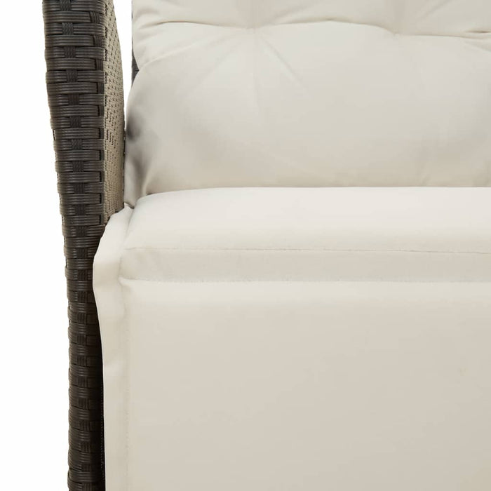 Set mobilier de grădină cu perne, 7 piese, negru, poliratan WALTI