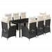 Set mobilier de grădină cu perne, 9 piese, negru, poliratan - WALTI WALTI
