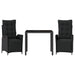 Set mobilier de grădină cu perne, 3 piese, negru, poliratan - WALTI WALTI