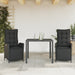 Set mobilier de grădină cu perne, 3 piese, negru, poliratan - WALTI WALTI