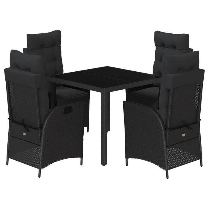 Set mobilier de grădină cu perne, 5 piese, negru, poliratan - WALTI WALTI