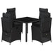 Set mobilier de grădină cu perne, 5 piese, negru, poliratan - WALTI WALTI