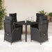 Set mobilier de grădină cu perne, 5 piese, negru, poliratan - WALTI WALTI