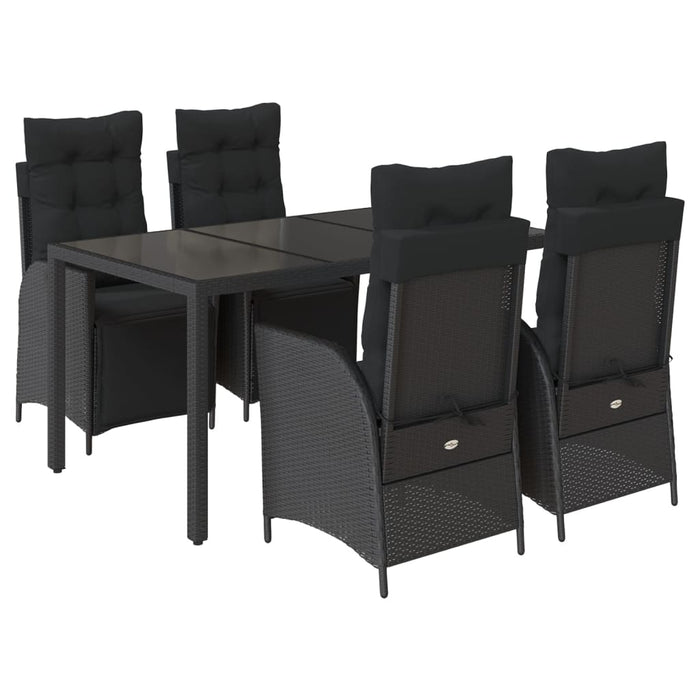 Set mobilier de grădină cu perne, 5 piese, negru, poliratan - WALTI WALTI