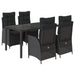 Set mobilier de grădină cu perne, 5 piese, negru, poliratan - WALTI WALTI