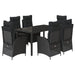 Set mobilier de grădină cu perne, 7 piese, negru, poliratan - WALTI WALTI