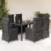 Set mobilier de grădină cu perne, 7 piese, negru, poliratan - WALTI WALTI
