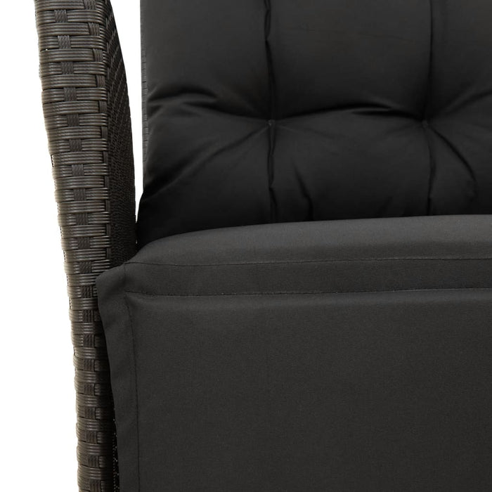 Set mobilier de grădină cu perne, 7 piese, negru, poliratan WALTI