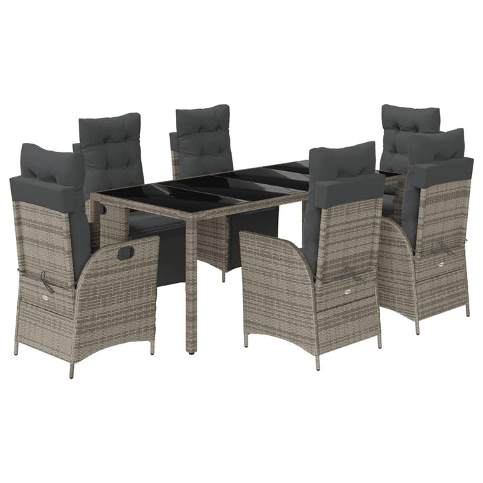 Set mobilier de grădină cu perne, 7 piese, gri, poliratan - WALTI WALTI