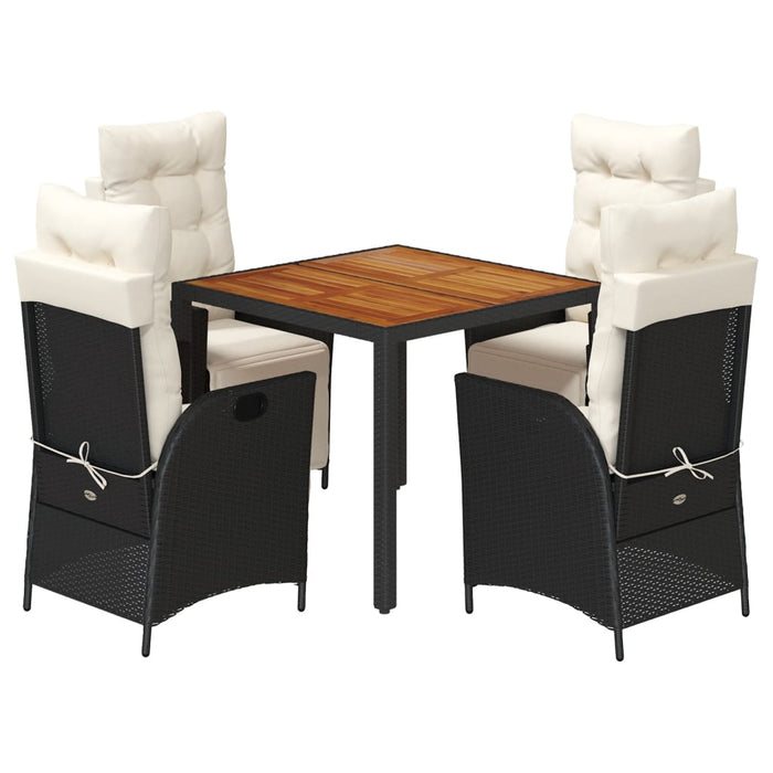 Set mobilier de grădină cu perne, 5 piese, negru, poliratan - WALTI WALTI