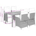 Set mobilier de grădină cu perne, 5 piese, negru, poliratan - WALTI WALTI