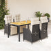 Set mobilier de grădină cu perne, 5 piese, negru, poliratan - WALTI WALTI