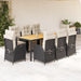 Set mobilier de grădină cu perne, 9 piese, negru, poliratan - WALTI WALTI