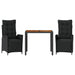 Set mobilier de grădină cu perne, 3 piese, negru, poliratan - WALTI WALTI