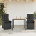 Set mobilier de grădină cu perne, 3 piese, negru, poliratan - WALTI WALTI
