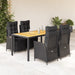 Set mobilier de grădină cu perne, 5 piese, negru, poliratan - WALTI WALTI