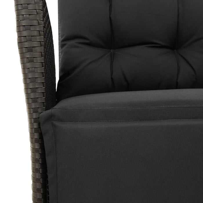 Set mobilier de grădină cu perne, 7 piese, negru, poliratan WALTI