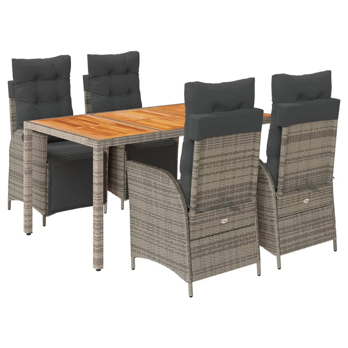 Set mobilier de grădină cu perne, 5 piese, gri, poliratan - WALTI WALTI