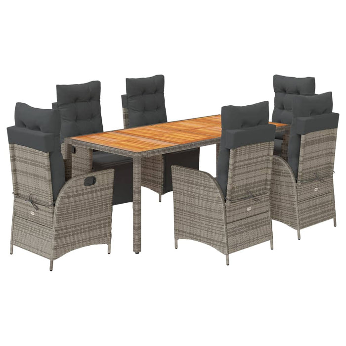 Set mobilier de grădină cu perne, 7 piese, gri, poliratan - WALTI WALTI