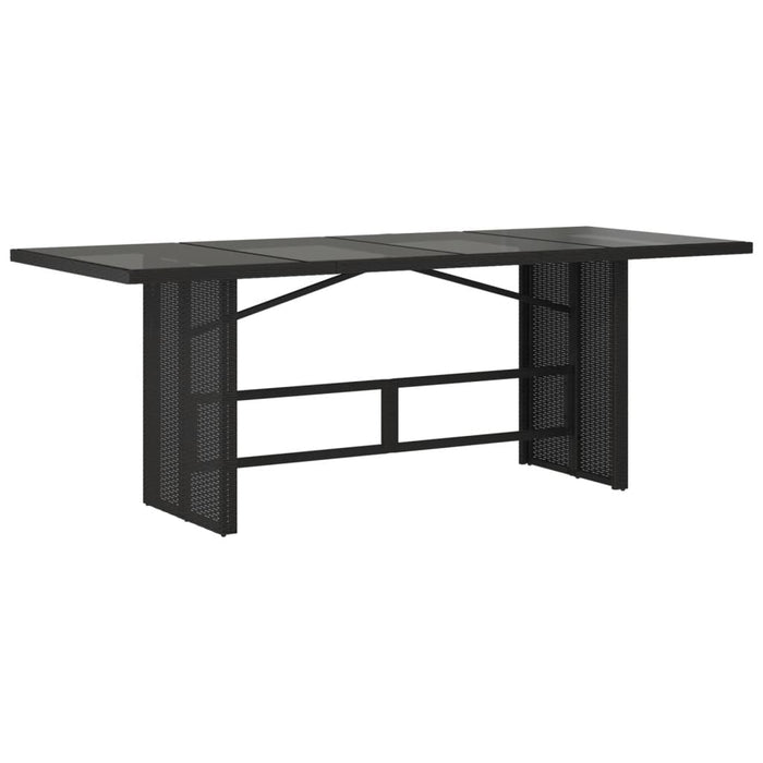 Set mobilier de grădină cu perne, 7 piese, negru, poliratan WALTI