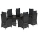 Set mobilier de grădină cu perne, 7 piese, negru, poliratan - WALTI WALTI
