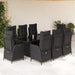 Set mobilier de grădină cu perne, 9 piese, negru, poliratan - WALTI WALTI