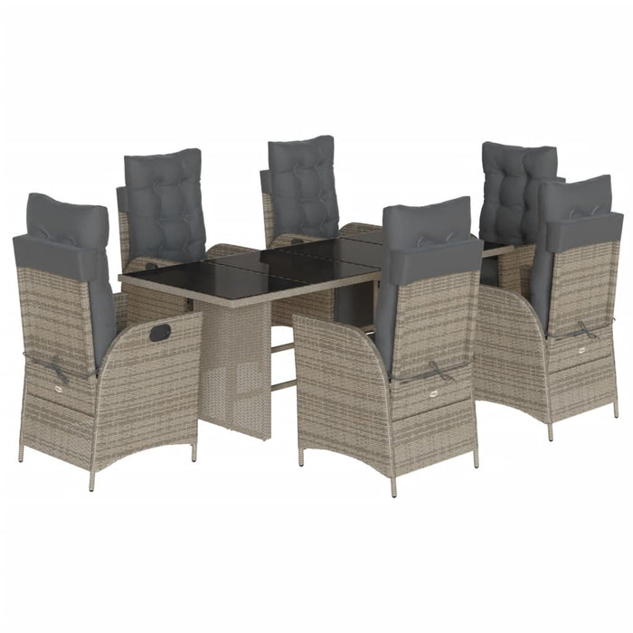 Set mobilier de grădină cu perne, 7 piese, gri, poliratan - WALTI WALTI