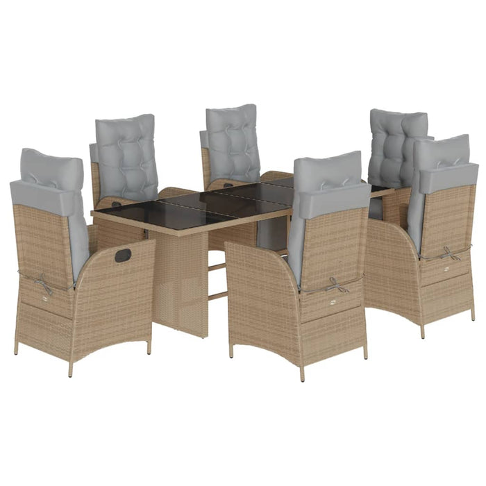 Set mobilier pentru grădină, 7 piese, cu perne, bej, poliratan - WALTI WALTI