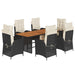 Set mobilier de grădină cu perne, 7 piese, negru, poliratan - WALTI WALTI