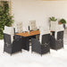 Set mobilier de grădină cu perne, 7 piese, negru, poliratan - WALTI WALTI