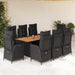 Set mobilier de grădină cu perne, 9 piese, negru, poliratan - WALTI WALTI