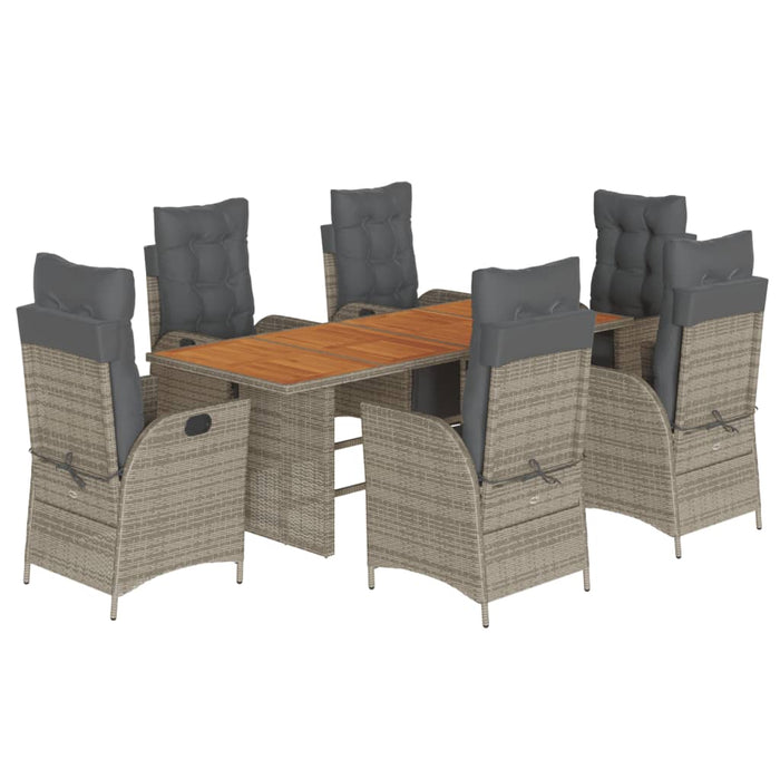 Set mobilier de grădină cu perne, 7 piese, gri, poliratan - WALTI WALTI