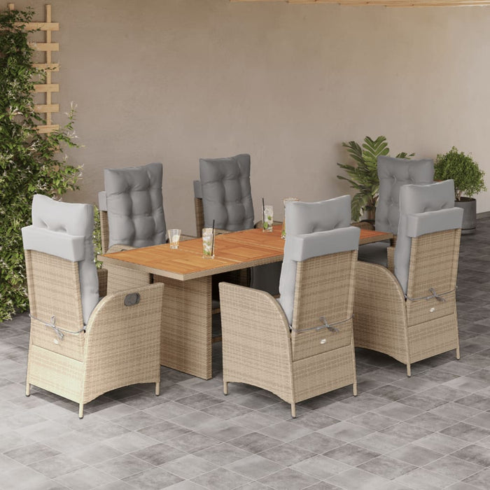 Set mobilier pentru grădină, 7 piese, cu perne, bej, poliratan - WALTI WALTI