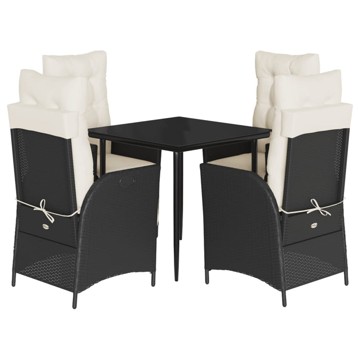 Set mobilier de grădină cu perne, 5 piese, negru, poliratan - WALTI WALTI