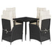 Set mobilier de grădină cu perne, 5 piese, negru, poliratan - WALTI WALTI