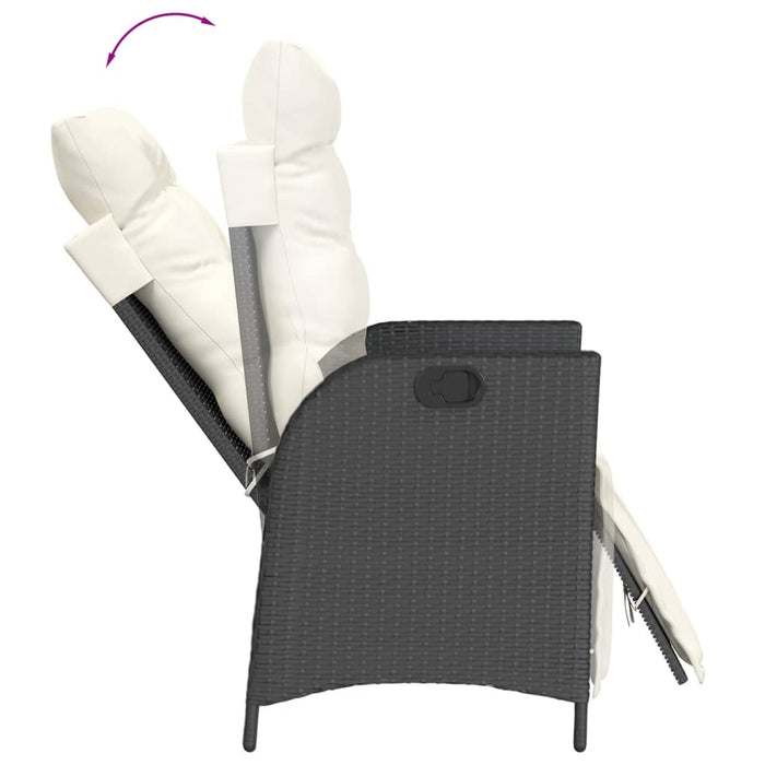 Set mobilier de grădină cu perne, 5 piese, negru, poliratan - WALTI WALTI