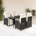 Set mobilier de grădină cu perne, 5 piese, negru, poliratan - WALTI WALTI