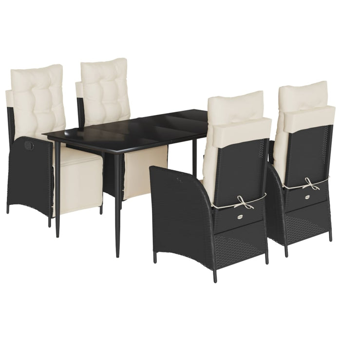Set mobilier de grădină cu perne, 5 piese, negru, poliratan - WALTI WALTI