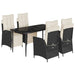 Set mobilier de grădină cu perne, 5 piese, negru, poliratan - WALTI WALTI