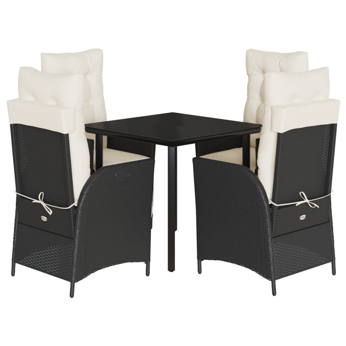 Set mobilier de grădină cu perne, 5 piese, negru, poliratan - WALTI WALTI