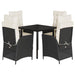 Set mobilier de grădină cu perne, 5 piese, negru, poliratan - WALTI WALTI