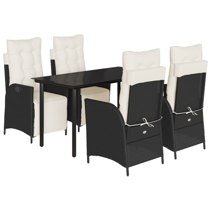 Set mobilier de grădină cu perne, 5 piese, negru, poliratan - WALTI WALTI