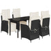 Set mobilier de grădină cu perne, 5 piese, negru, poliratan - WALTI WALTI