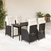 Set mobilier de grădină cu perne, 5 piese, negru, poliratan - WALTI WALTI