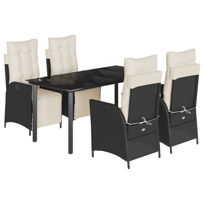 Set mobilier de grădină cu perne, 5 piese, negru, poliratan - WALTI WALTI