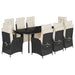 Set mobilier de grădină cu perne, 9 piese, negru, poliratan - WALTI WALTI