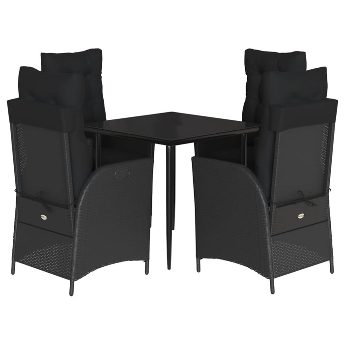 Set mobilier de grădină cu perne, 5 piese, negru, poliratan - WALTI WALTI