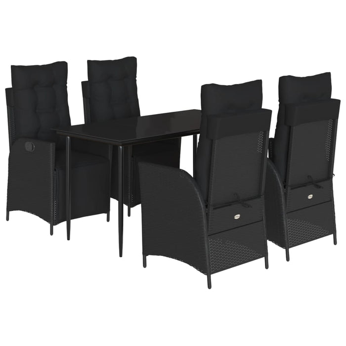 Set mobilier de grădină cu perne, 5 piese, negru, poliratan - WALTI WALTI