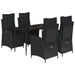 Set mobilier de grădină cu perne, 5 piese, negru, poliratan - WALTI WALTI