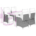 Set mobilier de grădină cu perne, 5 piese, negru, poliratan - WALTI WALTI